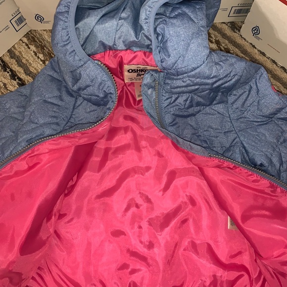 Girls OshKosh B'gosh Light Blue/Pink 4/5 Jacket - Picture 1 of 6